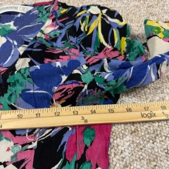 Vintage Women’s Floral Dress Size 12 Artsy Flower Colorful Hippie 80's - Picture 7 of 10